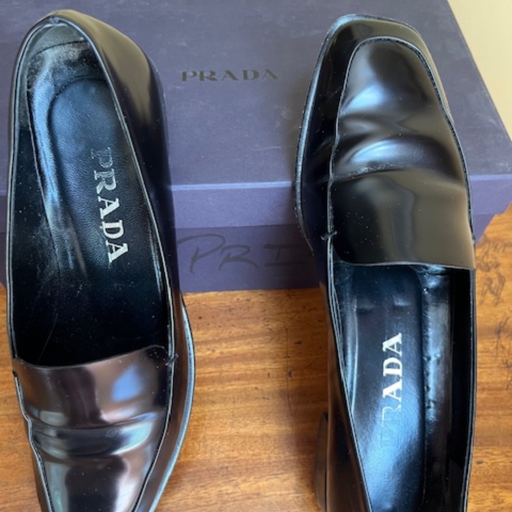 Prada black loafers